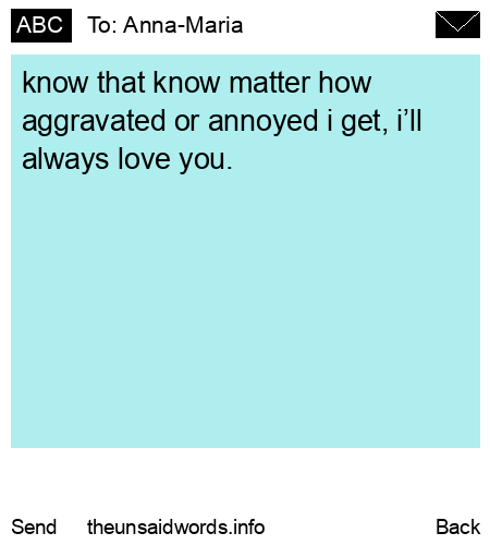 unsent message to Anna-Maria