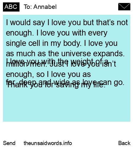 unsent message to Annabel
