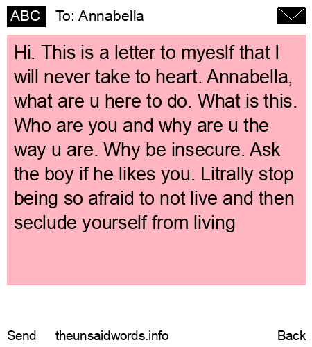 unsent message to Annabella