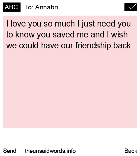unsent message to Annabri