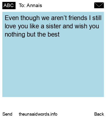 unsent message to Annais 
