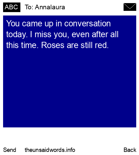 unsent message to Annalaura