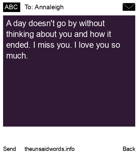 unsent message to Annaleigh