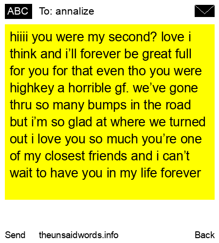 unsent message to annalize