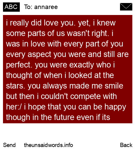 unsent message to annaree