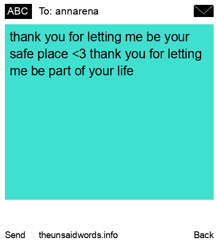 unsent message to annarena