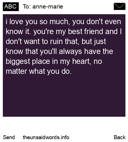 unsent message to anne-marie