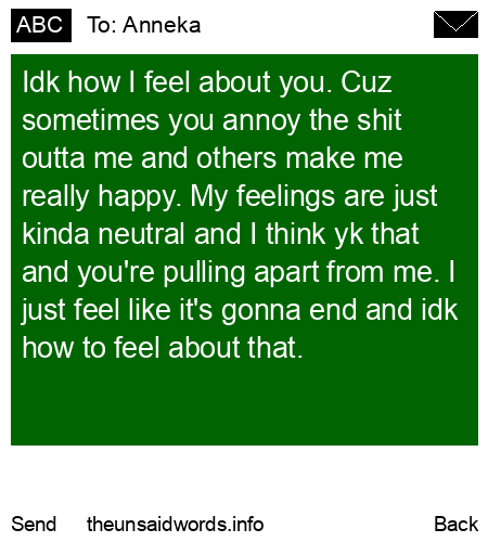 unsent message to Anneka