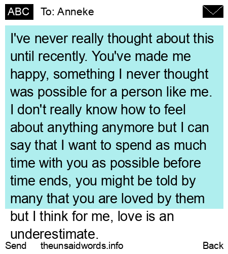 unsent message to Anneke