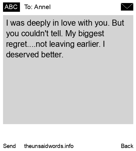 unsent message to Annel