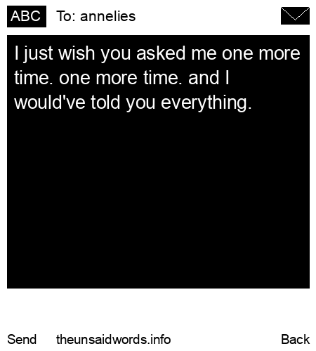 unsent message to annelies