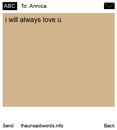 unsent message to Annica
