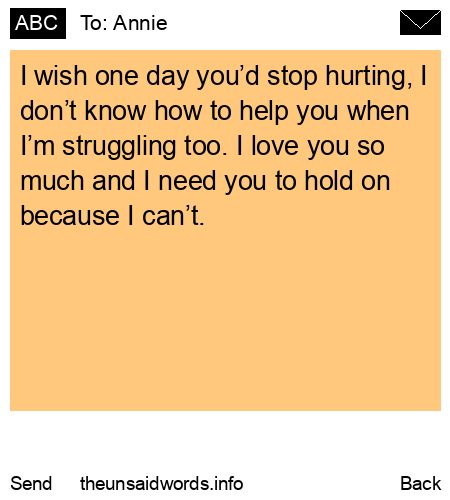 unsent message to Annie