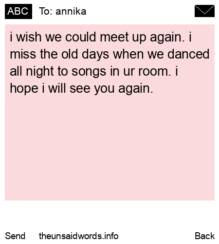 unsent message to annika