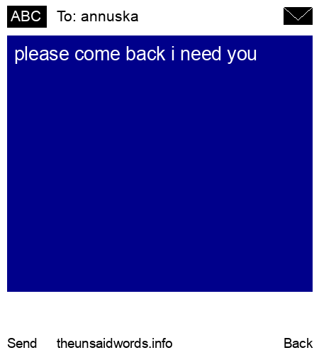 unsent message to annuska