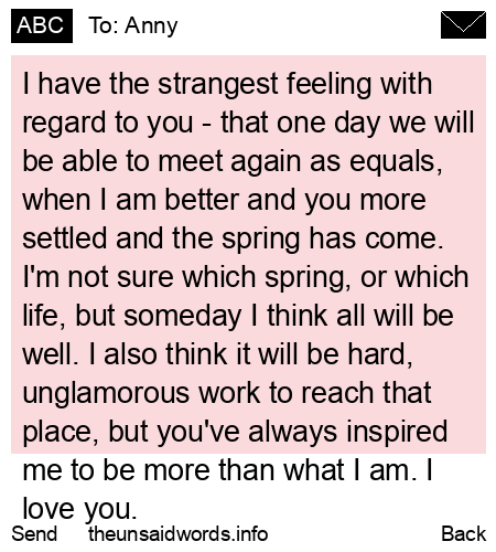 unsent message to Anny