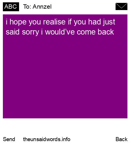 unsent message to Annzel