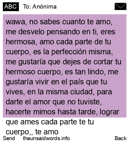 unsent message to Anónima