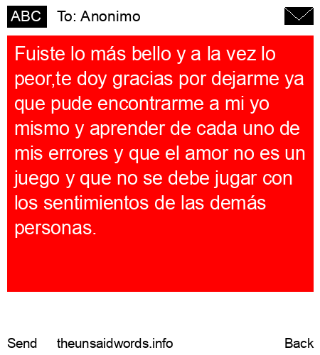 unsent message to Anonimo