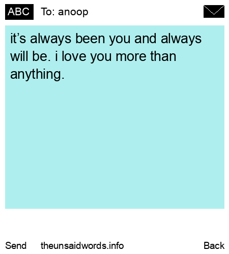 unsent message to anoop