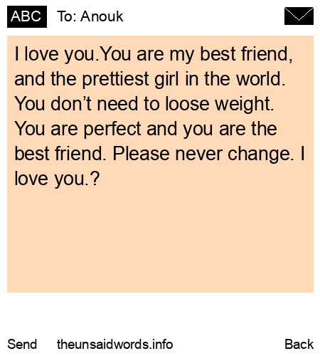 unsent message to Anouk