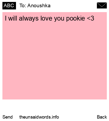 unsent message to Anoushka
