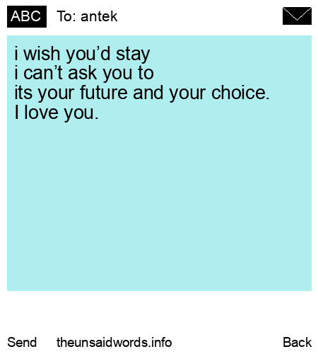 unsent message to antek