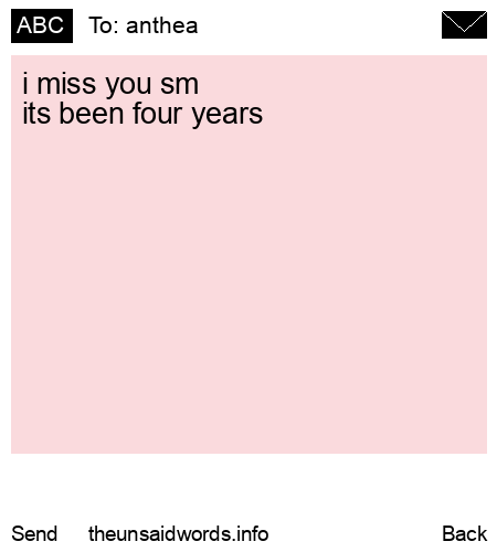 unsent message to anthea