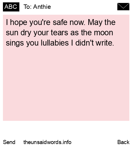 unsent message to Anthie