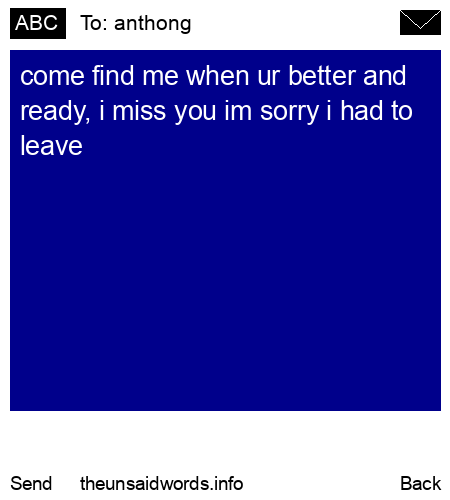 unsent message to anthong