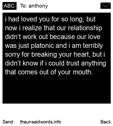 unsent message to anthony