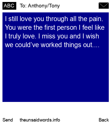 unsent message to Anthony/Tony