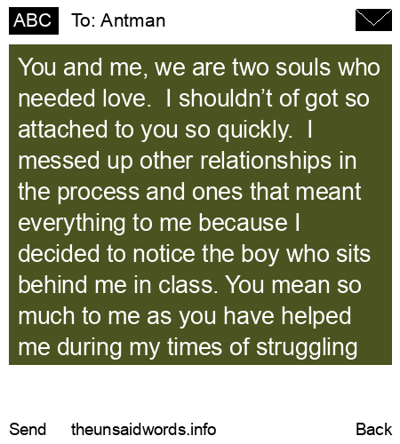 unsent message to Antman