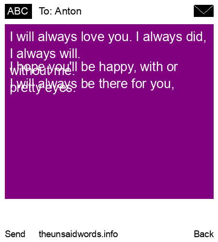 unsent message to Anton