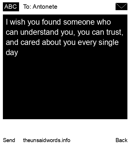 unsent message to Antonete