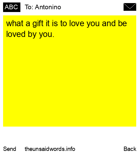 unsent message to Antonino