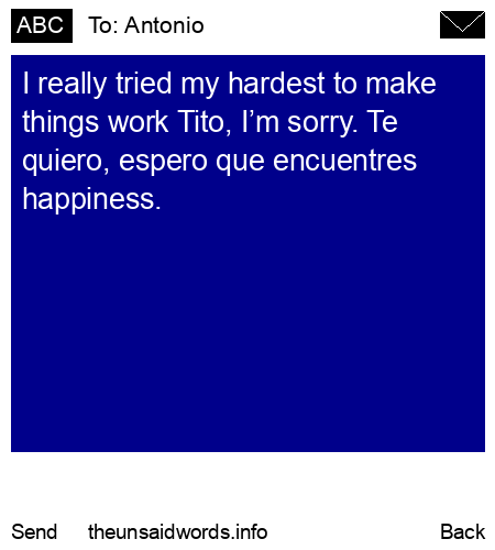 unsent message to Antonio