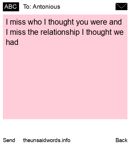 unsent message to Antonious