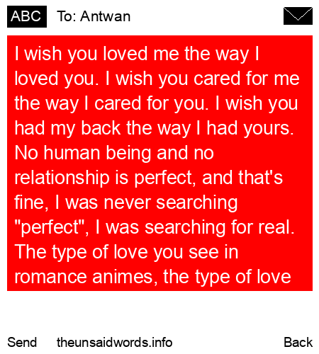 unsent message to Antwan