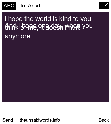 unsent message to Anud