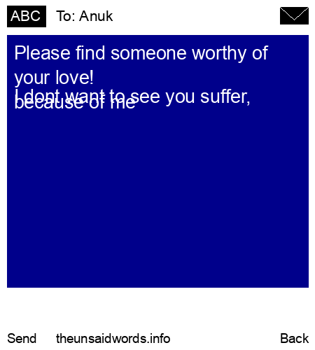 unsent message to Anuk