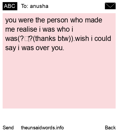 unsent message to anusha