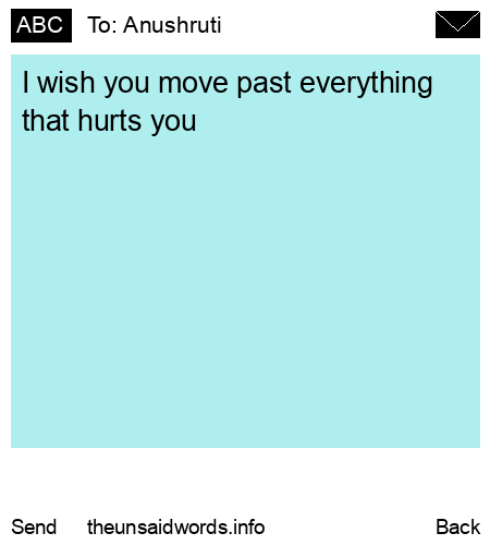 unsent message to Anushruti
