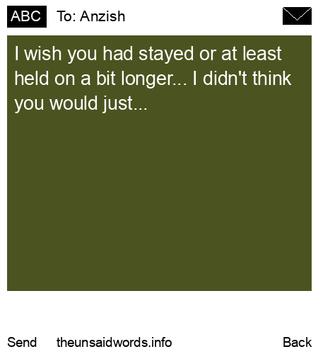 unsent message to Anzish