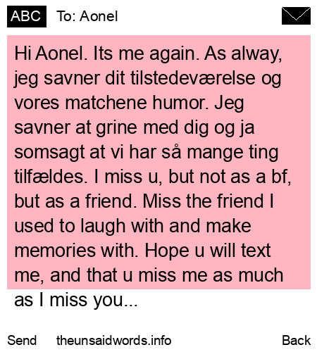 unsent message to Aonel