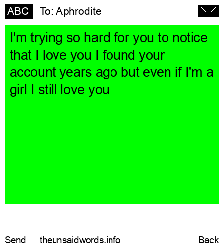 unsent message to Aphrodite