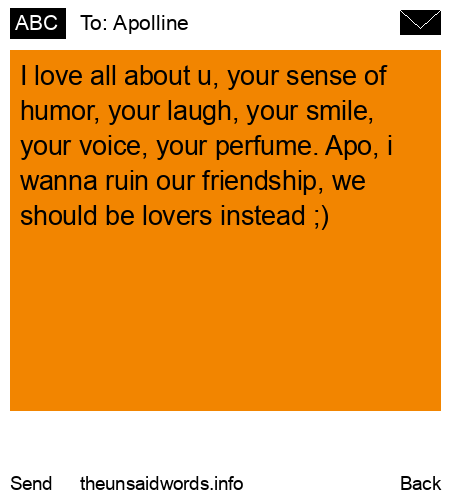 unsent message to Apolline