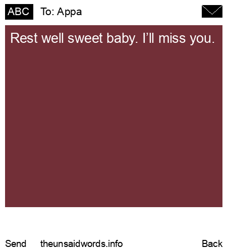 unsent message to Appa 