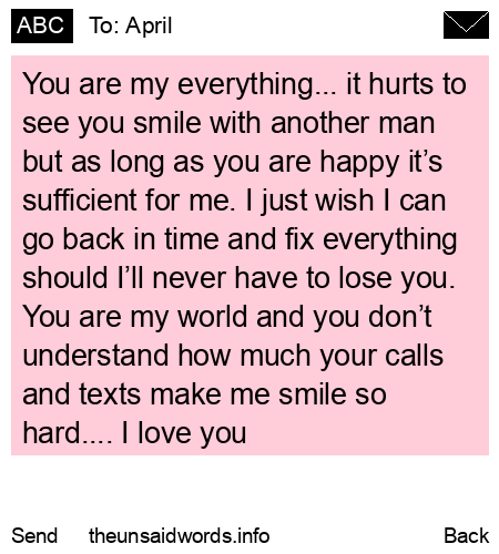 unsent message to April