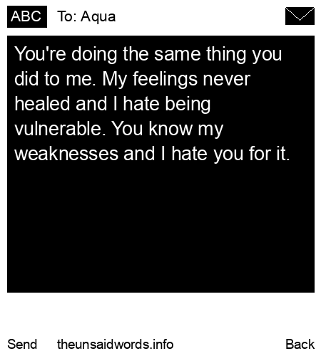 unsent message to Aqua